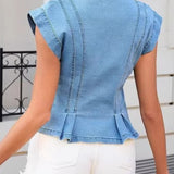 Sleeveless denim top with V-neck | Sunday