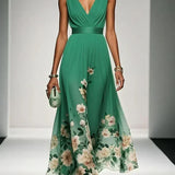 Vanja - Maxi Dress V-Neck Floral