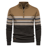Frederick | Patterned Zip-Neck Jumper