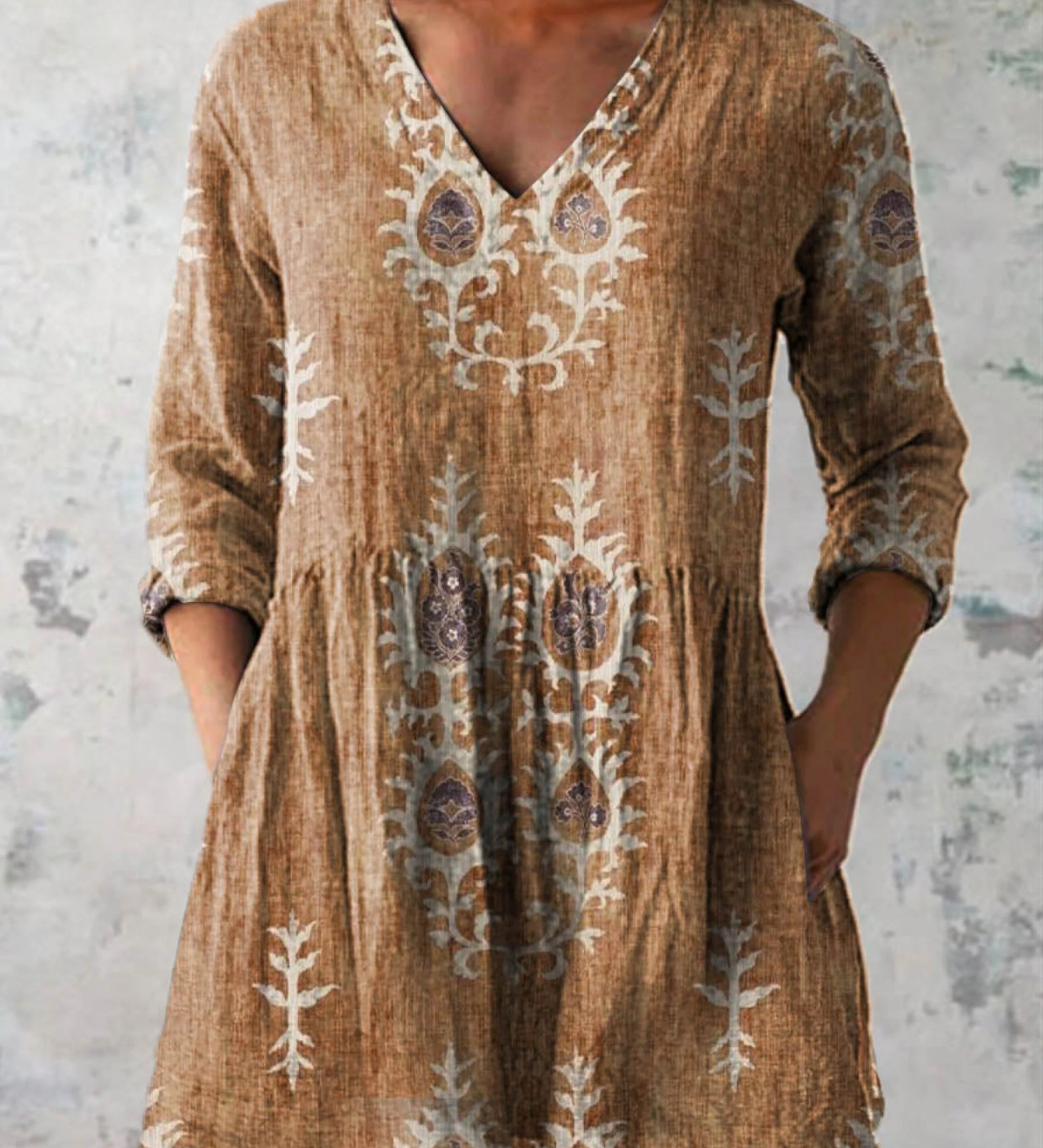 Elise Long-Sleeve V-Neck Blouse