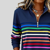 Irena™ | Striped short-zip top