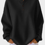 Anne - Waffle knit Henley shirt