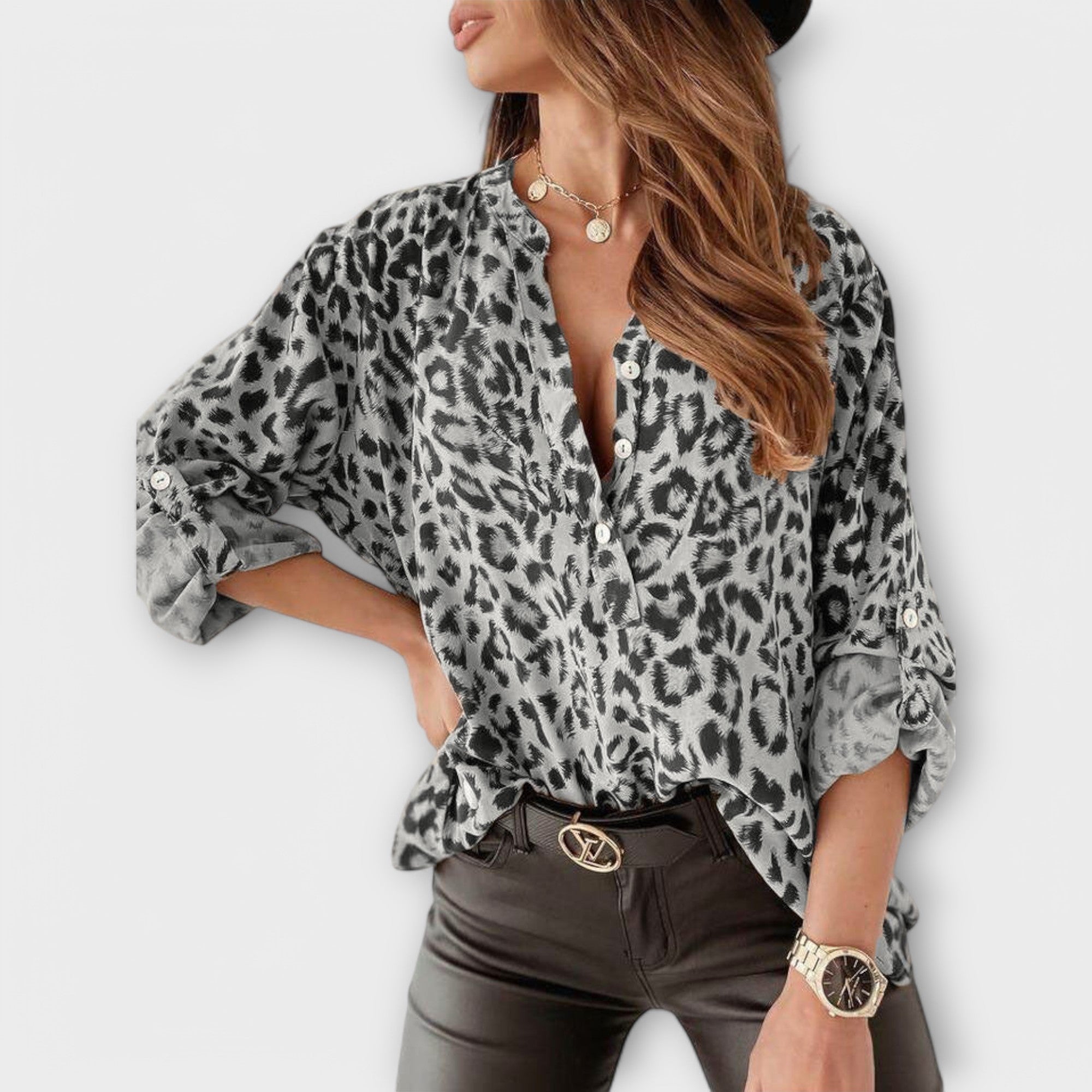 Bella Modern Leopard Print Blouse