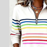 Irena™ | Striped short-zip top