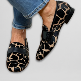 Leopard print loafers with animal pattern