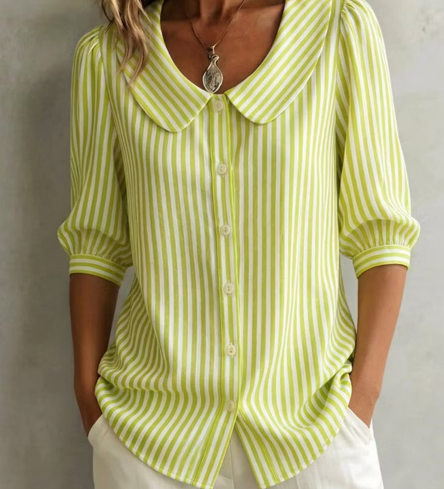 Milena - Vintage Striped Collar Shirt