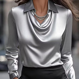Erika - Satin Drape Blouse