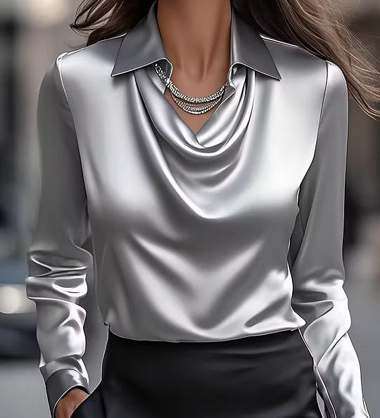 Erika - Satin Drape Blouse