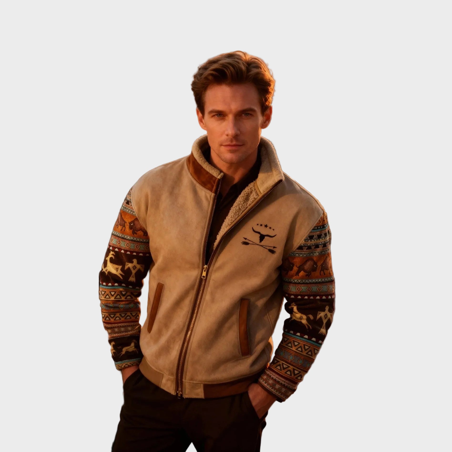 Adrian men's two-tone casual fleece jacket at Anne London, catalogue view 12