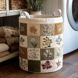 Quilted laundry basket – floral motif – NCU0PTT735