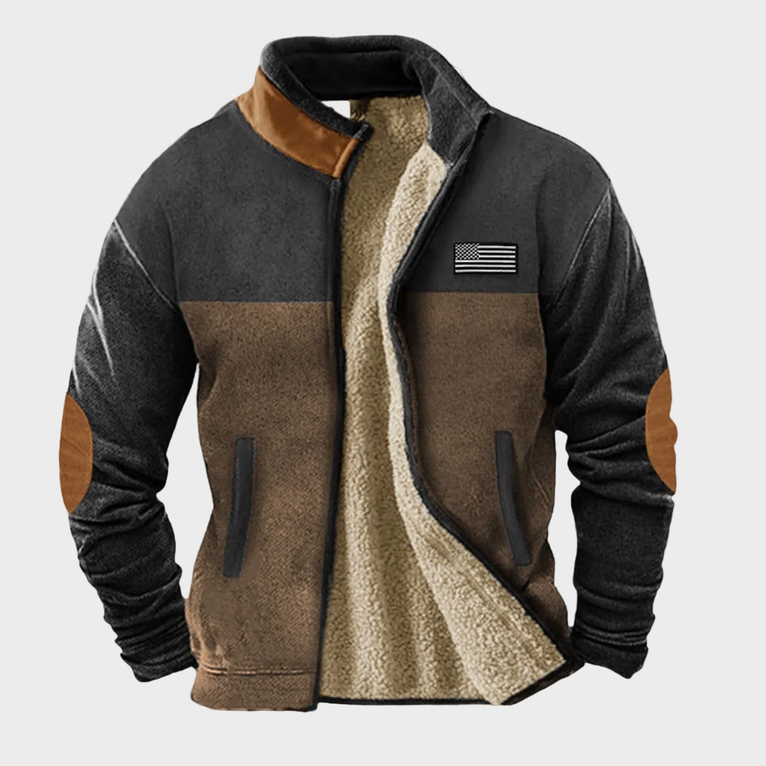 Aaron men's contrast-panel fleece jacket at Anne London, catalogue view 2