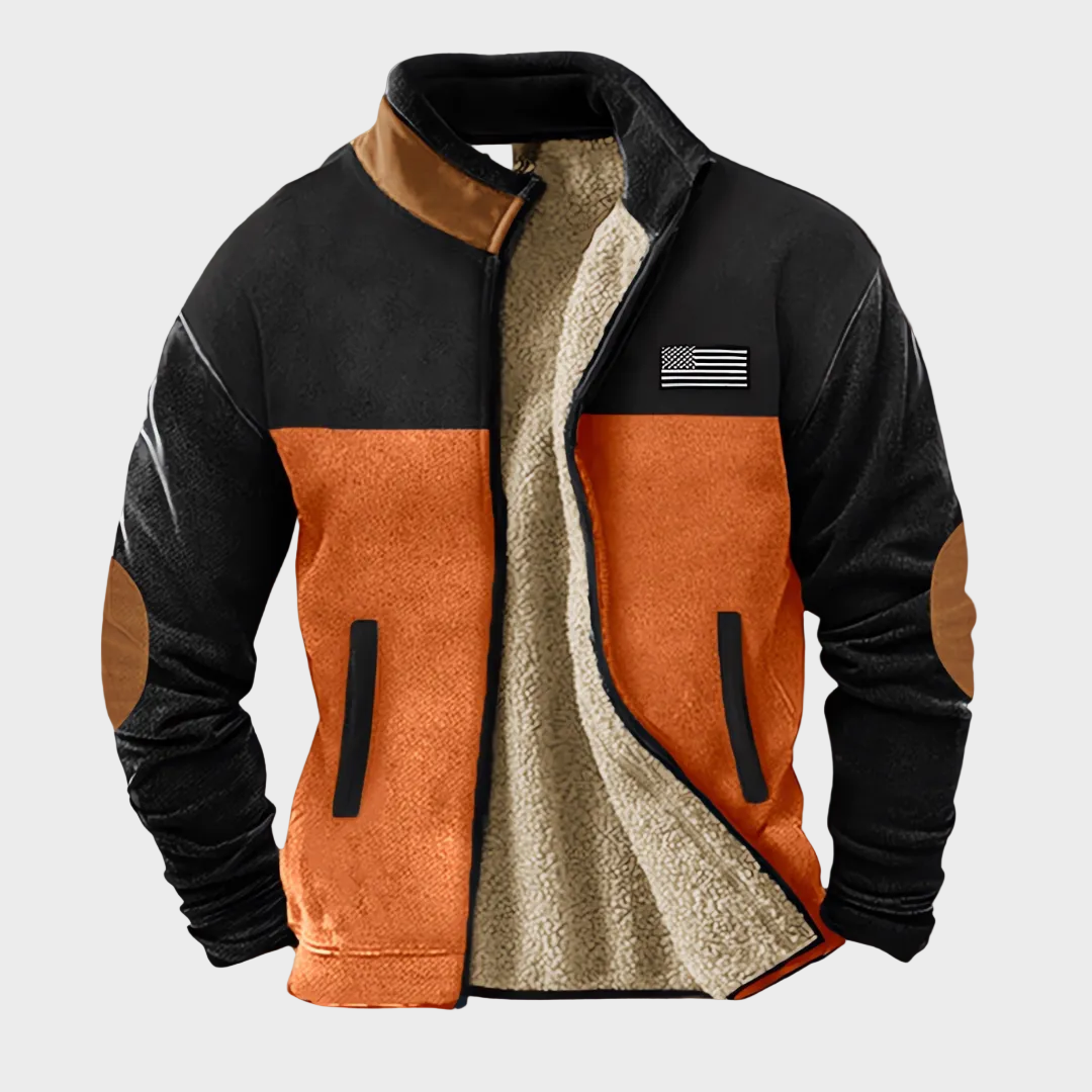 Aaron men's contrast-panel fleece jacket at Anne London, catalogue view 3