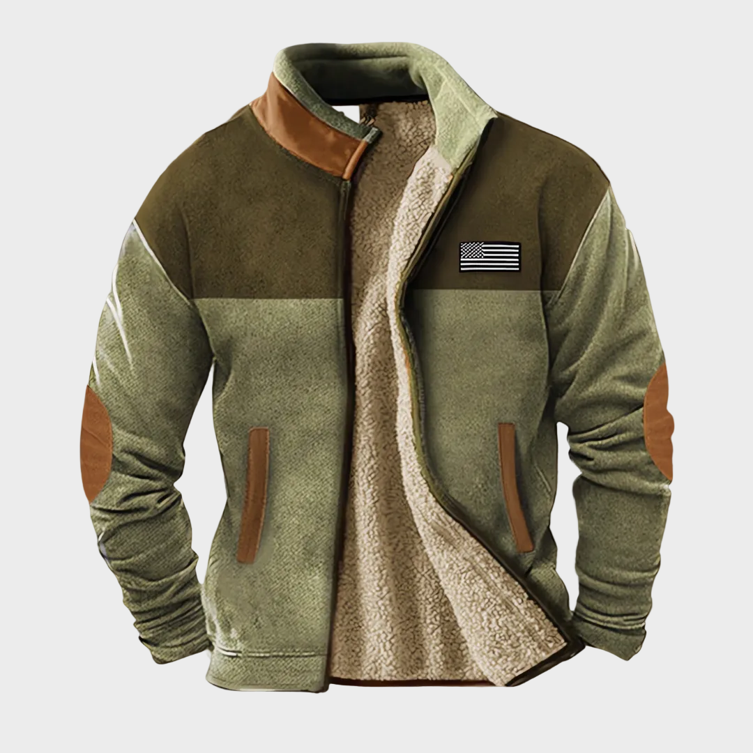 Aaron men's contrast-panel fleece jacket at Anne London, catalogue view 4