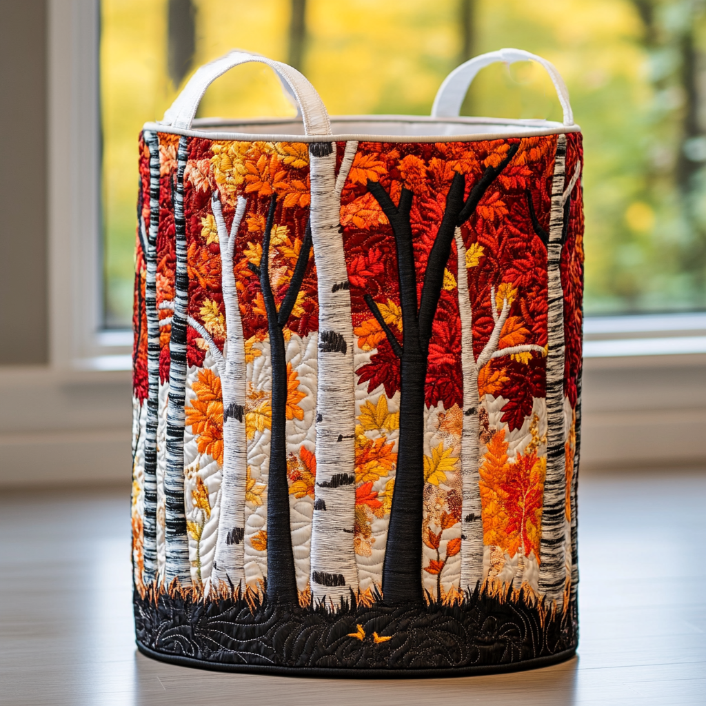 Mountain Landscape Quilted Laundry Basket – Design 0056