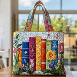 Cora Books & Big Daisies Quilted Tote Bag
