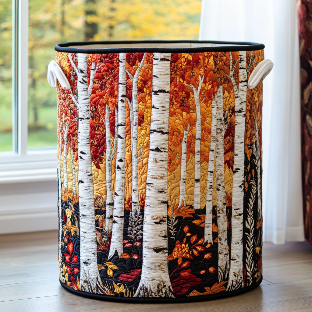 Mountain Landscape Quilted Laundry Basket – Design 0056