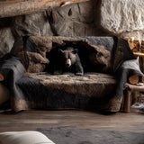 Black Bear Hideout | Quilted Sofa Cover