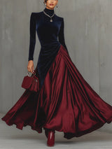 Lyra Long Two-Tone Dress