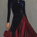 Lyra Long Two-Tone Dress
