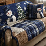 Blue Festive Nights | Quilted Sofa Cover