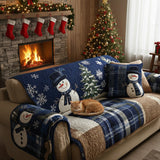 Blue Festive Nights | Quilted Sofa Cover