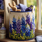 Quilted laundry basket – floral motif