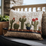 Soft Cactus Quilted Cushion Cover