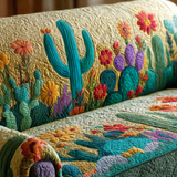Cactus Sunset | Quilted Sofa Cover