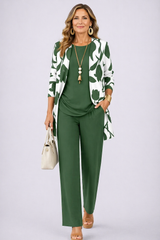 Brenda Green & White Three-Piece Set
