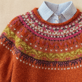 Simone Deep Red Fair Isle Jumper