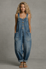 Andrea Denim Jumpsuit with Pockets