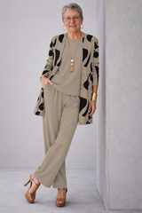 Sherley Khaki Three-Piece Set