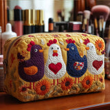 Chicken Feather Quilted Make-up Bag