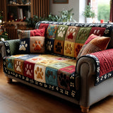 Festive Paw – Style 2 | Quilted Sofa Cover Collection