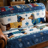 Dachshund Couple Snuggles | Quilted Sofa Cover
