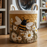 Quilted laundry basket – bees and flowers – NCU0HNH004