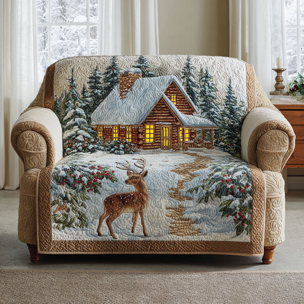 Holiday Welcome Cabin | Quilted Sofa Cover Collection