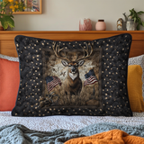 Deer in the Path Quilted Cushion Cover
