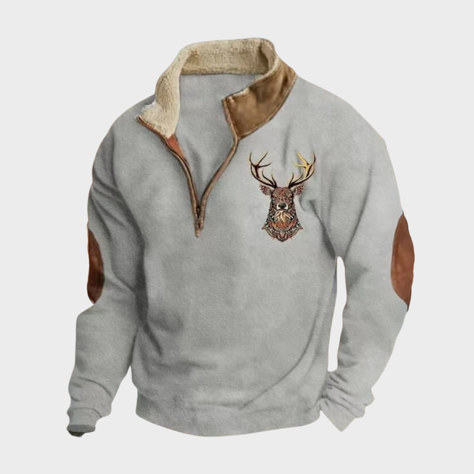 Laurence men's deer-motif half-zip sweatshirt at Anne London, catalogue view 6