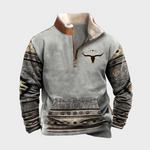 Daniel men's grey patterned half-zip sweatshirt at Anne London, catalogue view 1