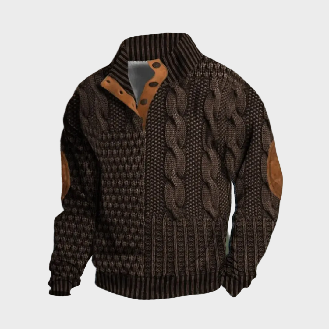 Elliot men's cable-knit high-collar jumper at Anne London, catalogue view 3