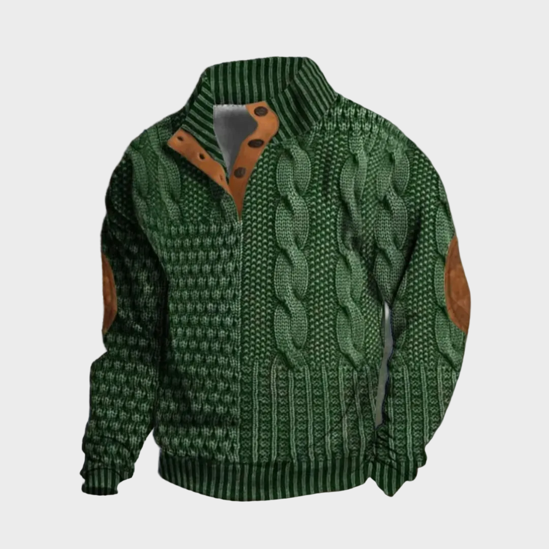 Elliot men's cable-knit high-collar jumper at Anne London, catalogue view 4