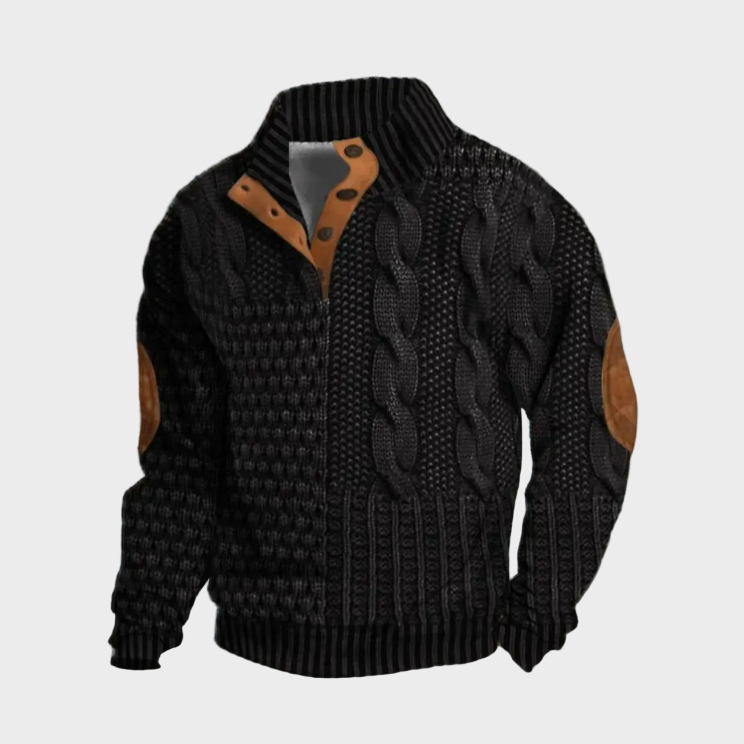 Elliot men's cable-knit high-collar jumper at Anne London, catalogue view 5