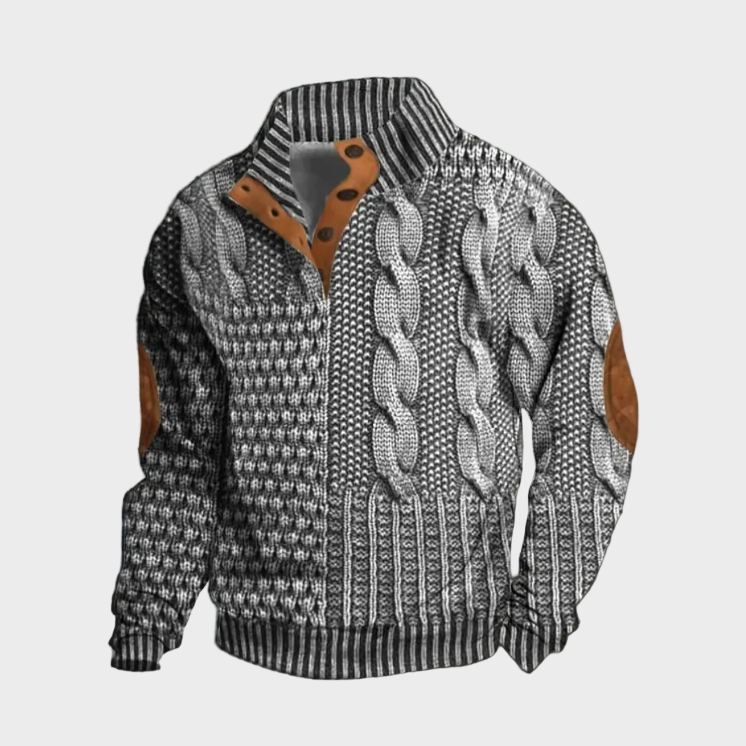 Elliot men's cable-knit high-collar jumper at Anne London, catalogue view 6