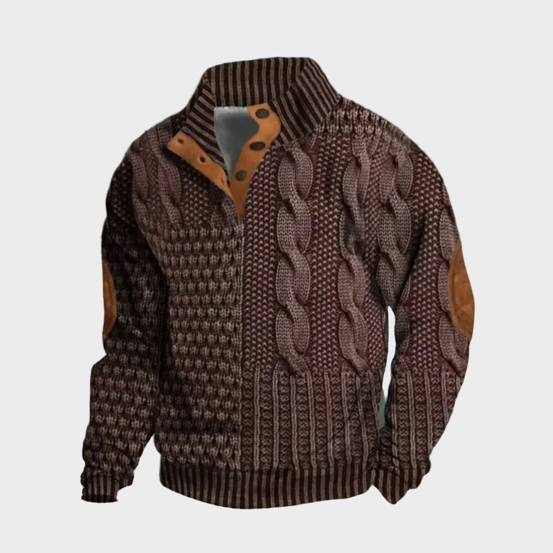 Elliot men's cable-knit high-collar jumper at Anne London, catalogue view 7