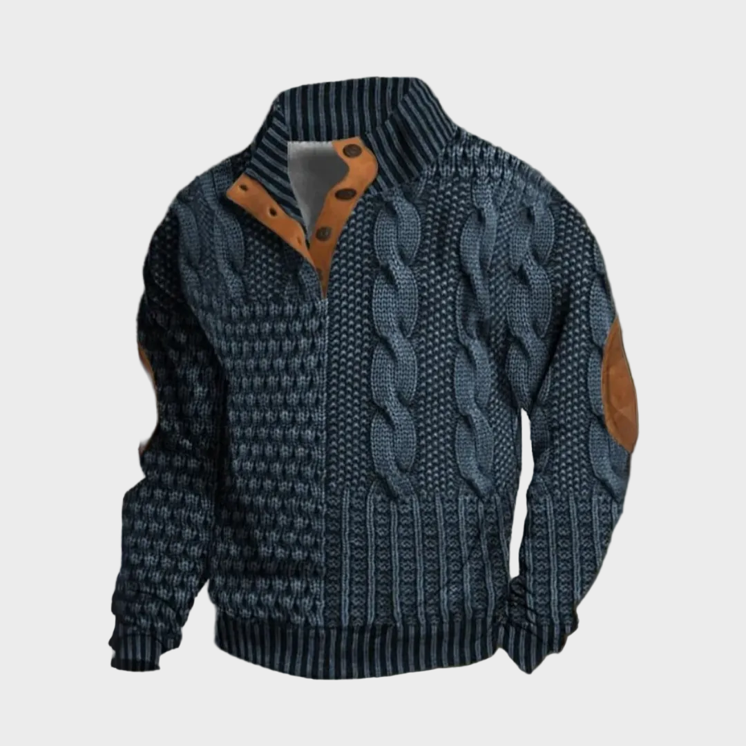 Elliot men's cable-knit high-collar jumper at Anne London, catalogue view 1