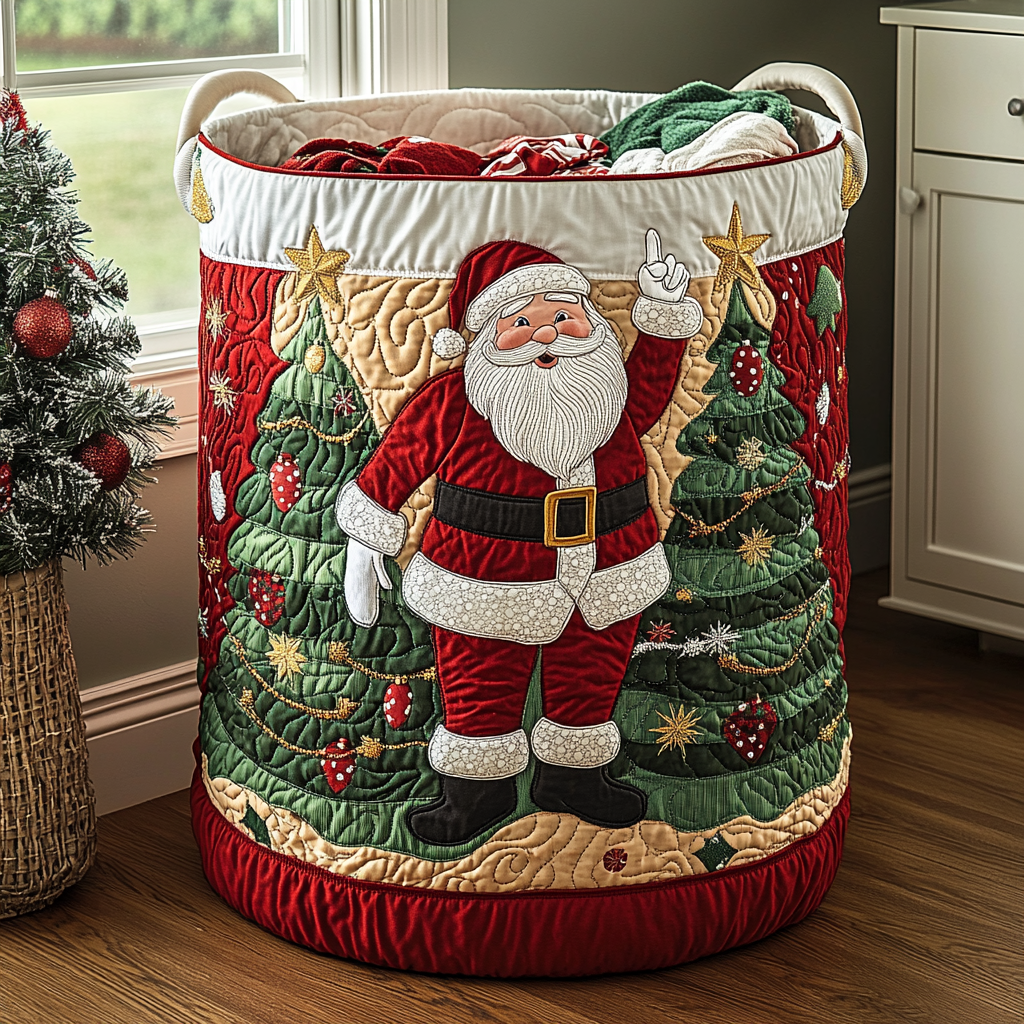 Winter Magic Quilted Laundry Basket – Design 0058