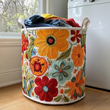 Floral Quilted Laundry Basket – Design 0696
