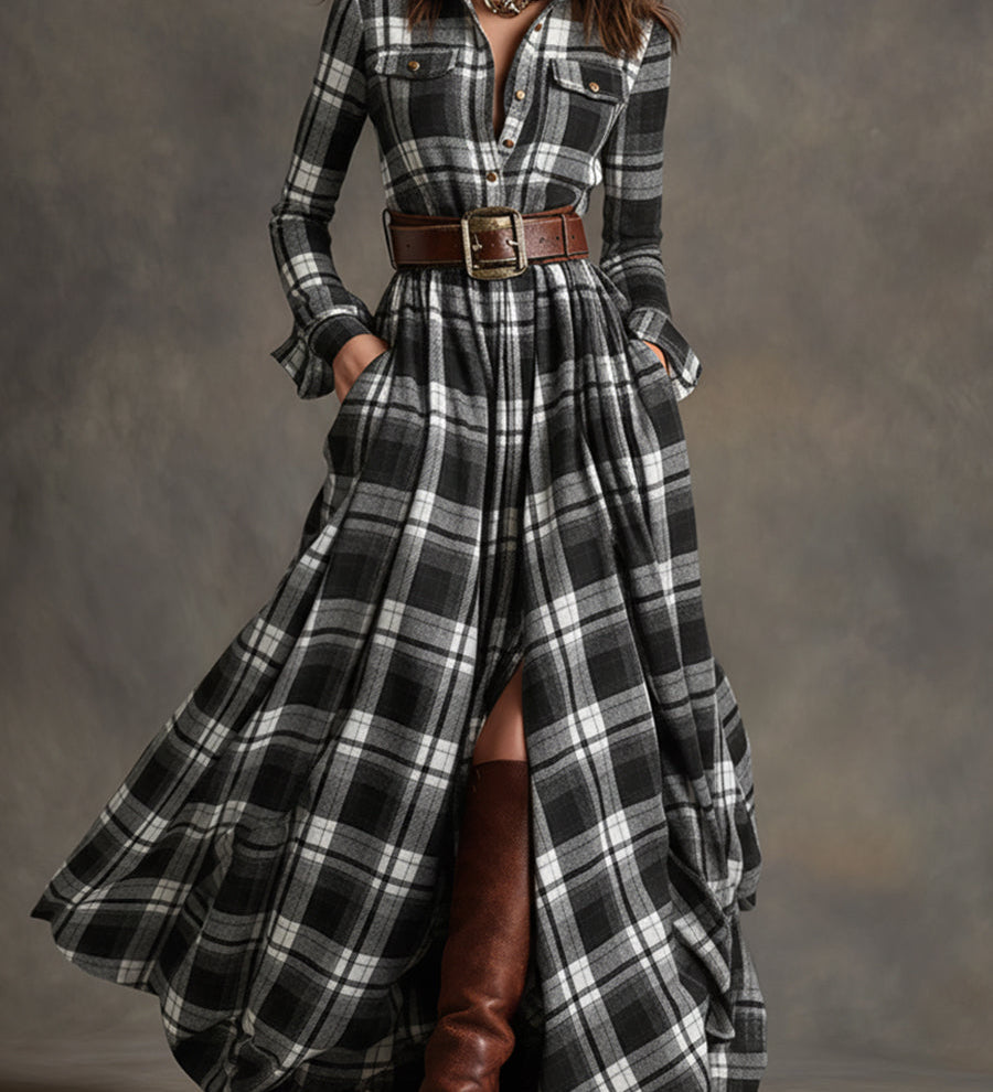 Zoe Check Shirt Dress