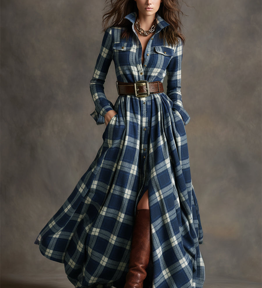 Zoe Check Shirt Dress